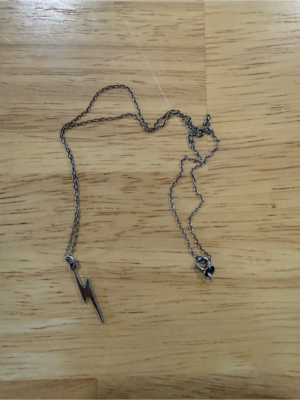 Sterling Silver Lightning Bolt Pendant Necklace